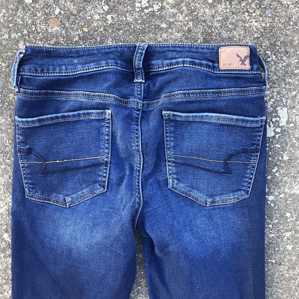 American Eagle Jeans Jeggings Super Stretch Crop Jeans Size 2 Long  LNC Dark - Picture 11 of 12